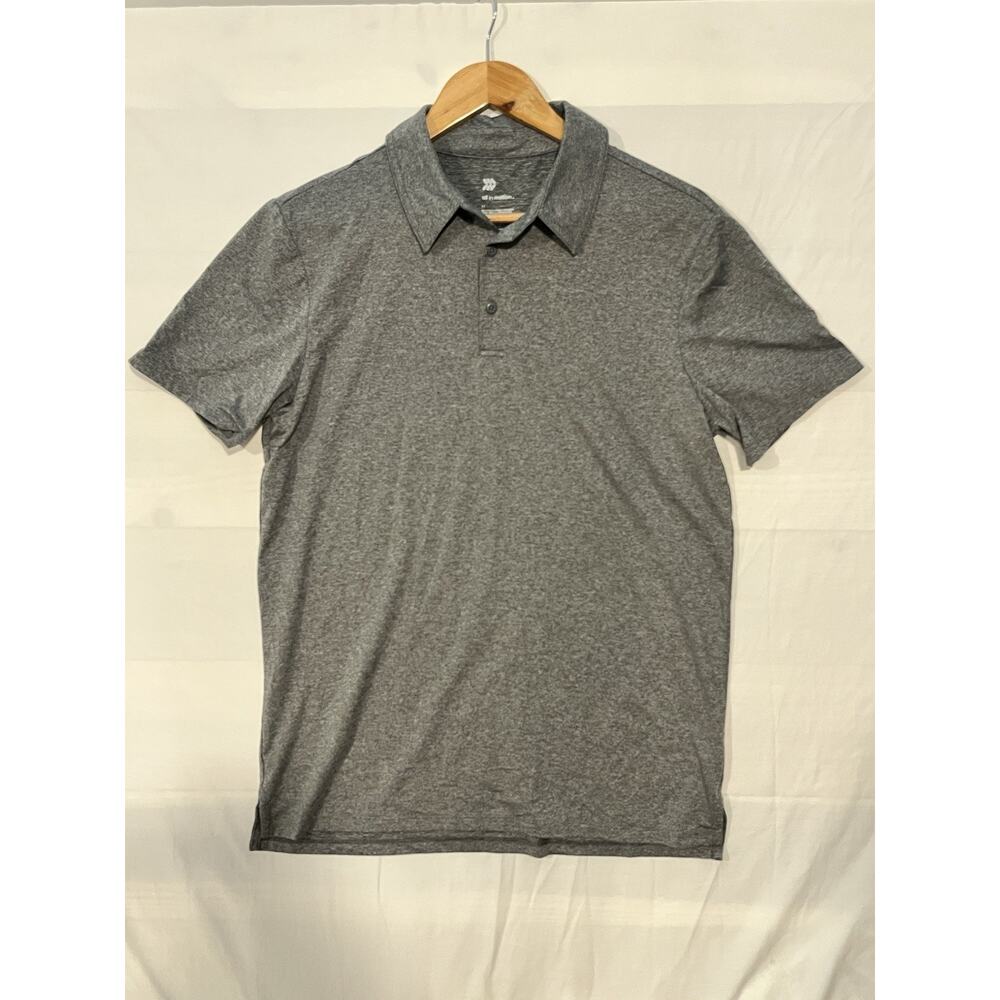 All In Motion Mens M Gray Polo Shirt Performance Golf Athletic Stretch Casual